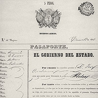 Passeport argentin de Joseph Cardinaux, Buenos Aires, le 19 janvier 1856. Archives de la Justice de Paix, Baradero.